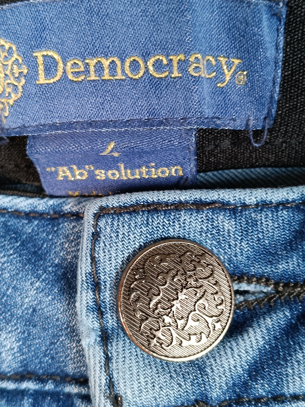 Democracy Light Blue Flare Jeans - Straight Leg Denim Ab-Solution - Picture 2 of 7